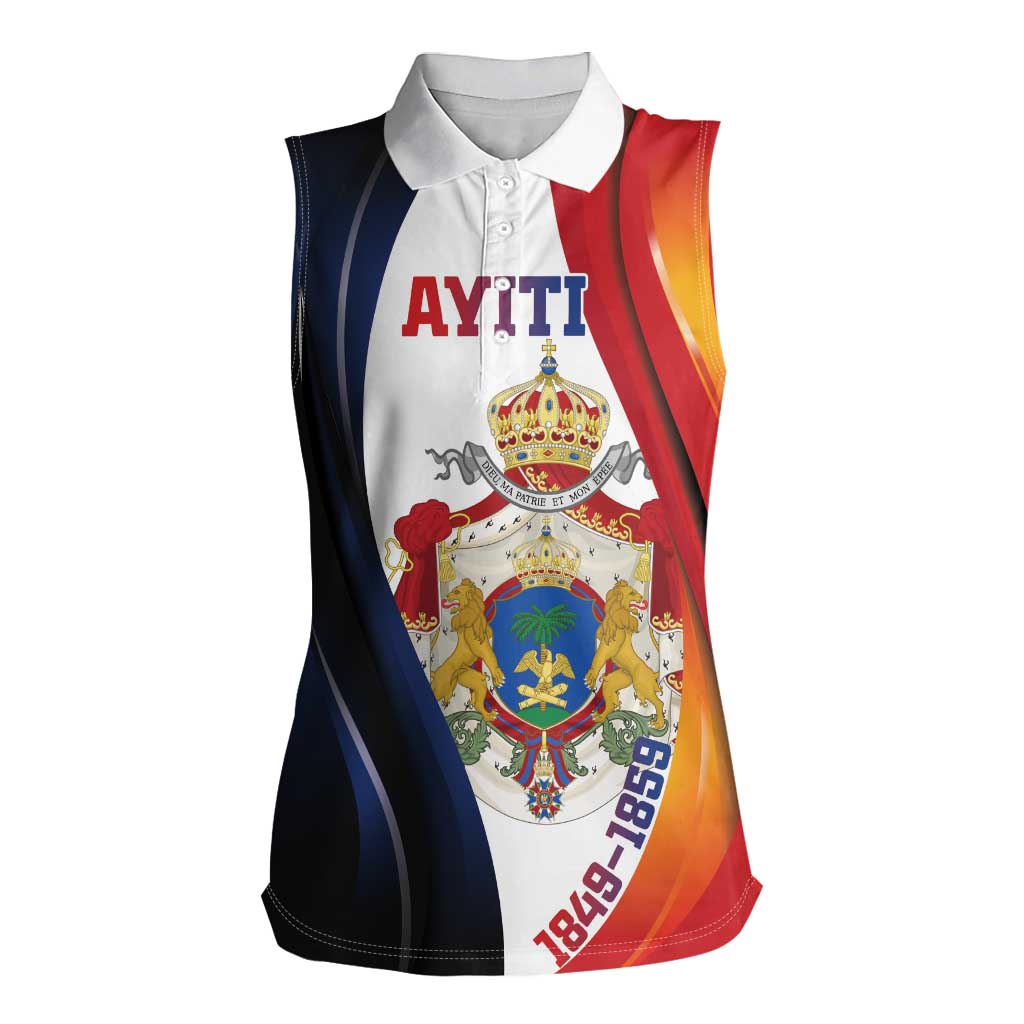 Personalized Second Empire of Haiti 1849-1859 Women Sleeveless Polo Shirt Dieu Ma Patrie Et Mon Epee