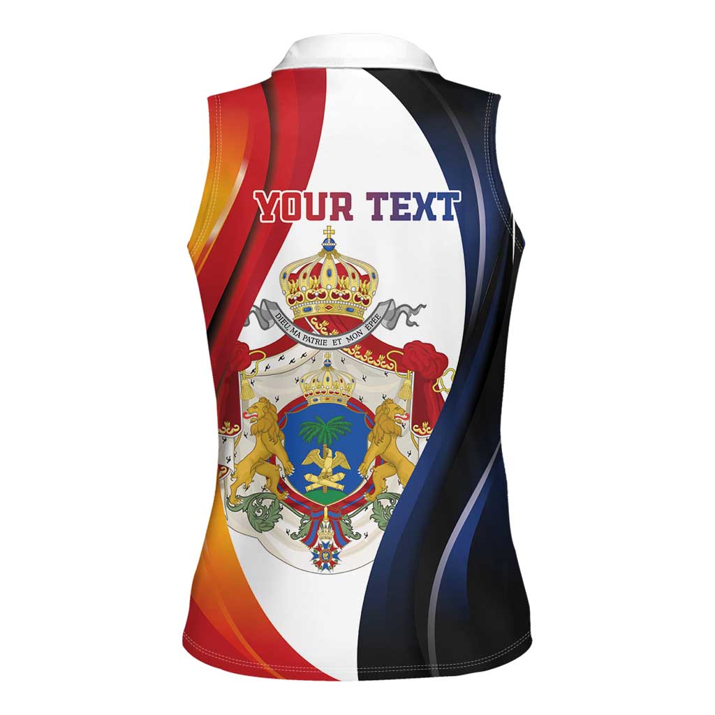 Personalized Second Empire of Haiti 1849-1859 Women Sleeveless Polo Shirt Dieu Ma Patrie Et Mon Epee