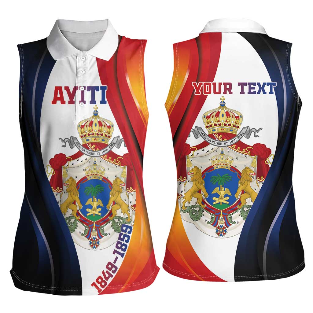 Personalized Second Empire of Haiti 1849-1859 Women Sleeveless Polo Shirt Dieu Ma Patrie Et Mon Epee