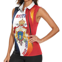 Personalized Second Empire of Haiti 1849-1859 Women Sleeveless Polo Shirt Dieu Ma Patrie Et Mon Epee