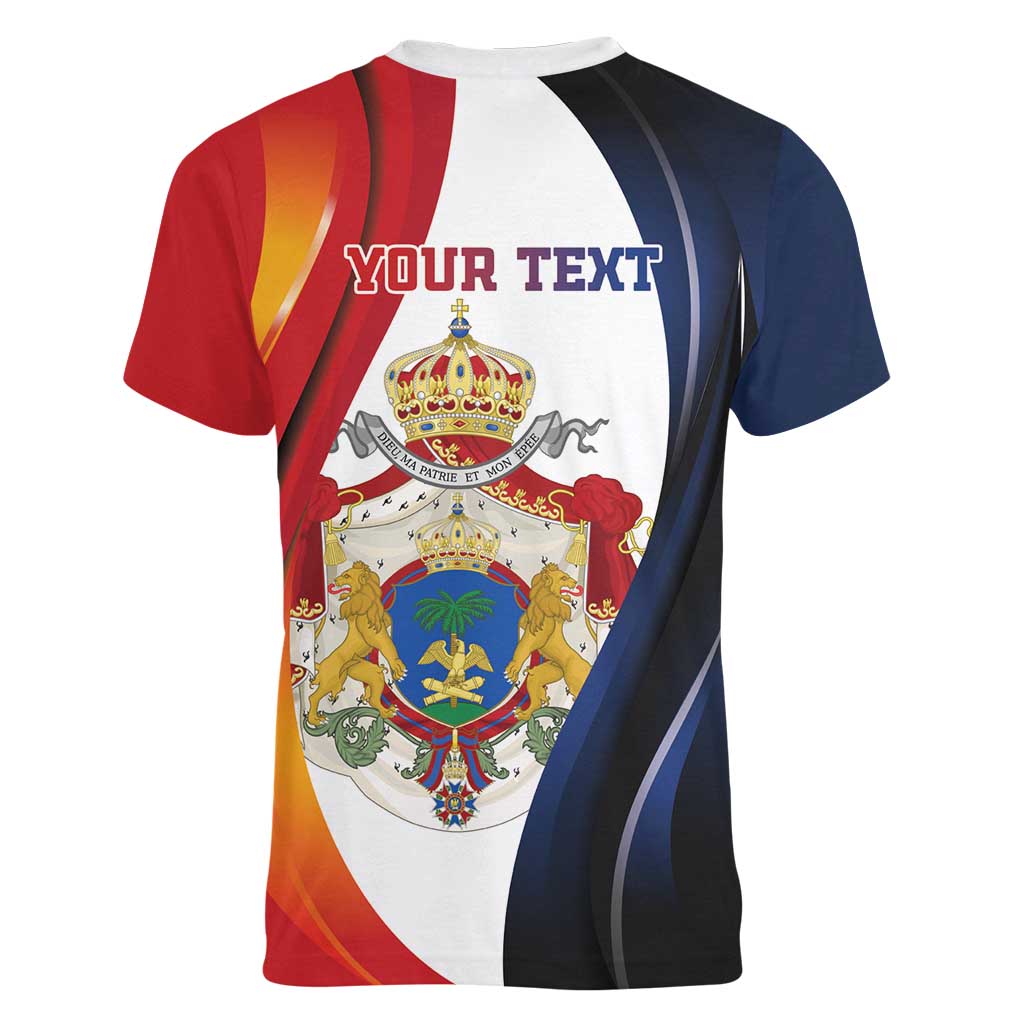 Personalized Second Empire of Haiti 1849-1859 Women V-Neck T-Shirt Dieu Ma Patrie Et Mon Epee