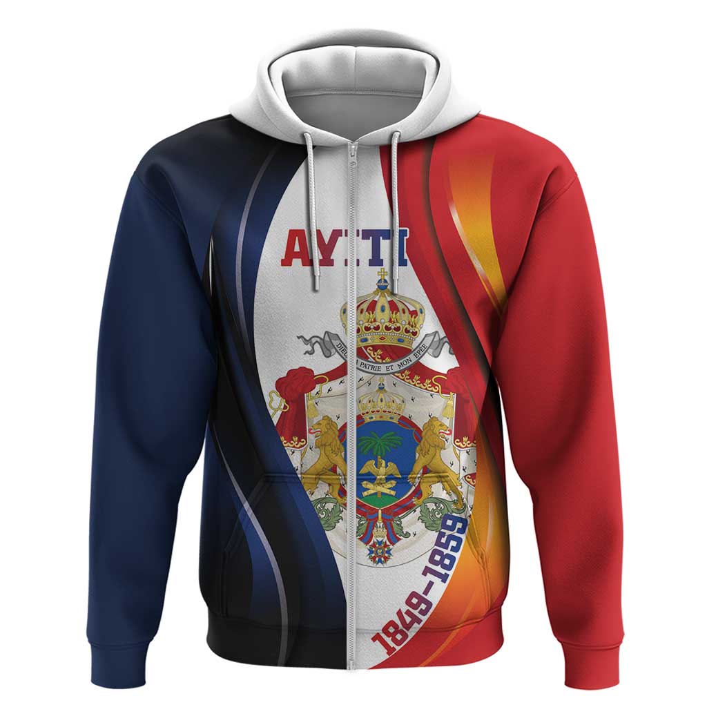 Personalized Second Empire of Haiti 1849-1859 Zip Hoodie Dieu Ma Patrie Et Mon Epee