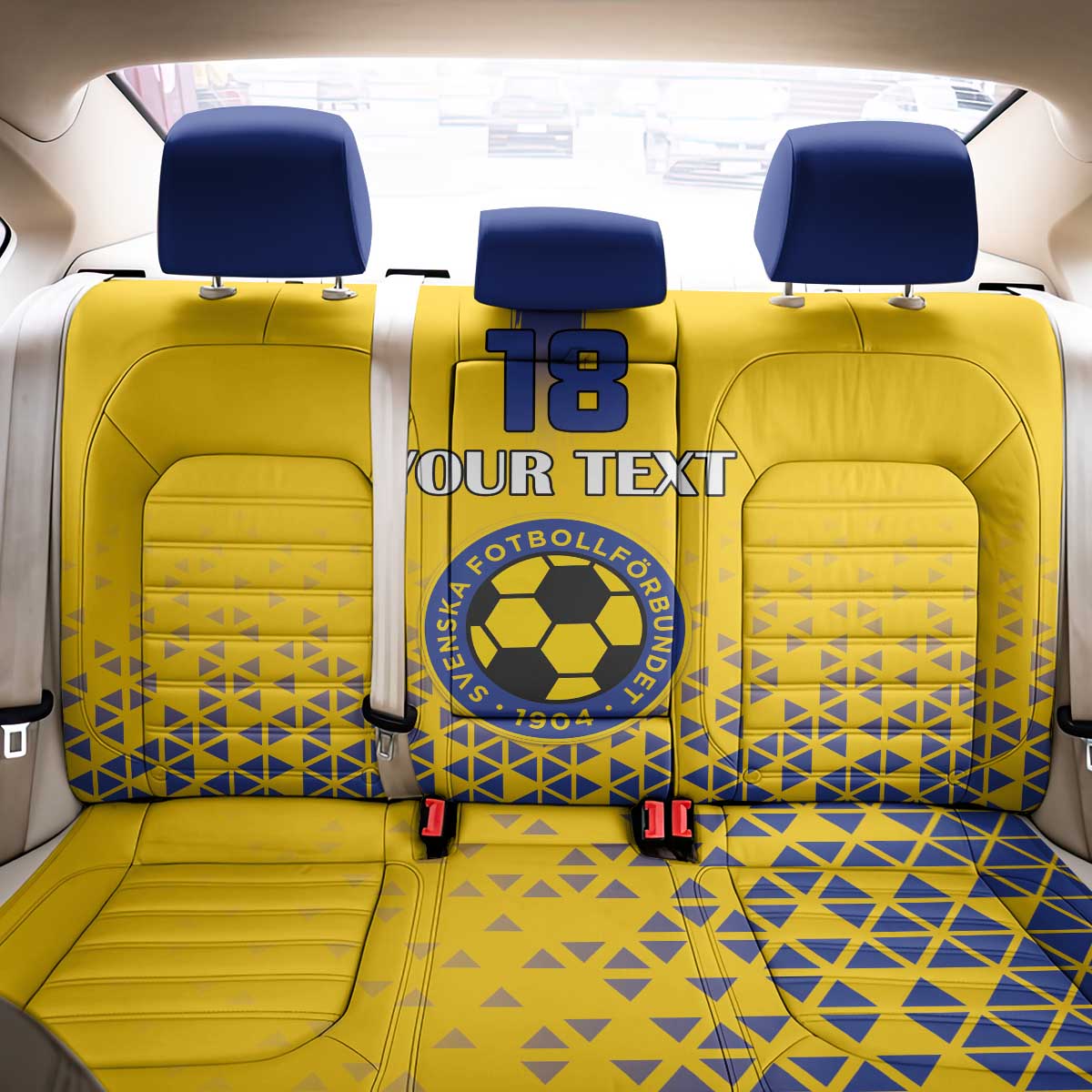 Custom Sweden Football Back Car Seat Cover Sveriges herrlandslag i fotboll