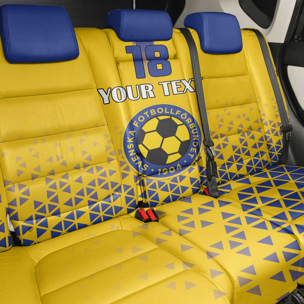 Custom Sweden Football Back Car Seat Cover Sveriges herrlandslag i fotboll