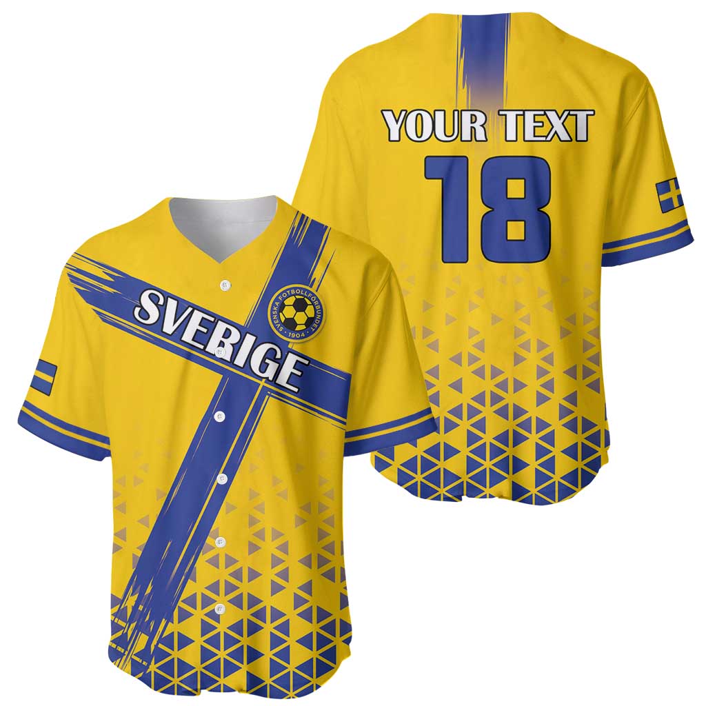 Custom Sweden Football Baseball Jersey Sveriges herrlandslag i fotboll