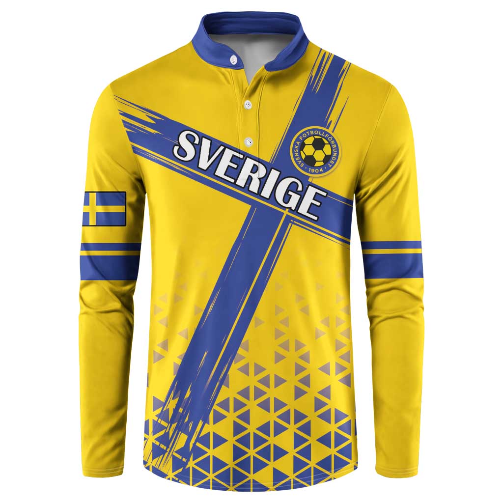 Custom Sweden Football Button Sweatshirt Sveriges herrlandslag i fotboll