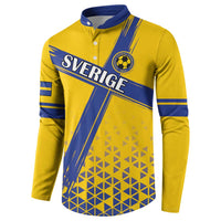 Custom Sweden Football Button Sweatshirt Sveriges herrlandslag i fotboll