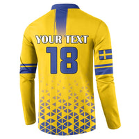 Custom Sweden Football Button Sweatshirt Sveriges herrlandslag i fotboll