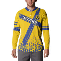 Custom Sweden Football Button Sweatshirt Sveriges herrlandslag i fotboll