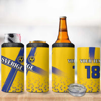 Custom Sweden Football 4 in 1 Can Cooler Tumbler Sveriges herrlandslag i fotboll