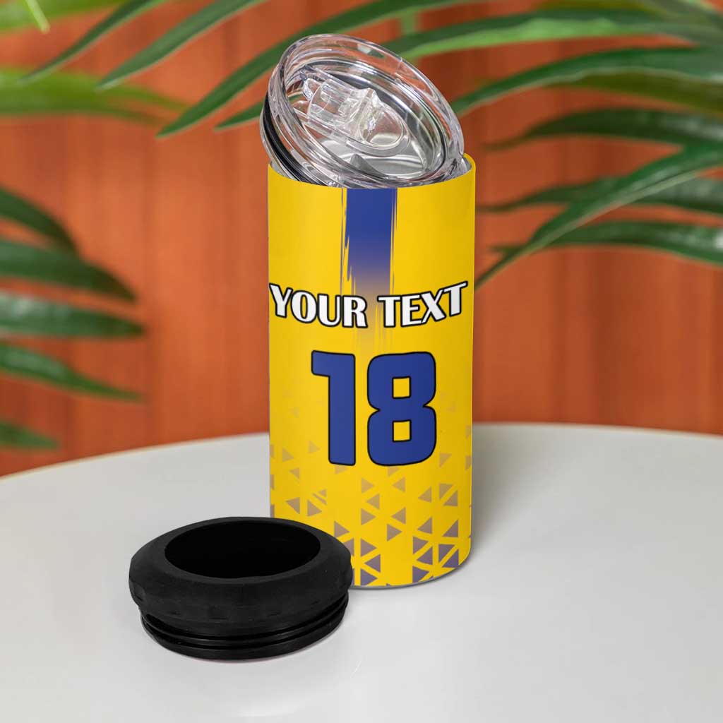 Custom Sweden Football 4 in 1 Can Cooler Tumbler Sveriges herrlandslag i fotboll