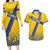 Custom Sweden Football Couples Matching Long Sleeve Bodycon Dress and Hawaiian Shirt Sveriges herrlandslag i fotboll
