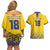 Custom Sweden Football Couples Matching Off Shoulder Short Dress and Hawaiian Shirt Sveriges herrlandslag i fotboll