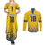 Custom Sweden Football Couples Matching Summer Maxi Dress and Long Sleeve Button Shirt Sveriges herrlandslag i fotboll