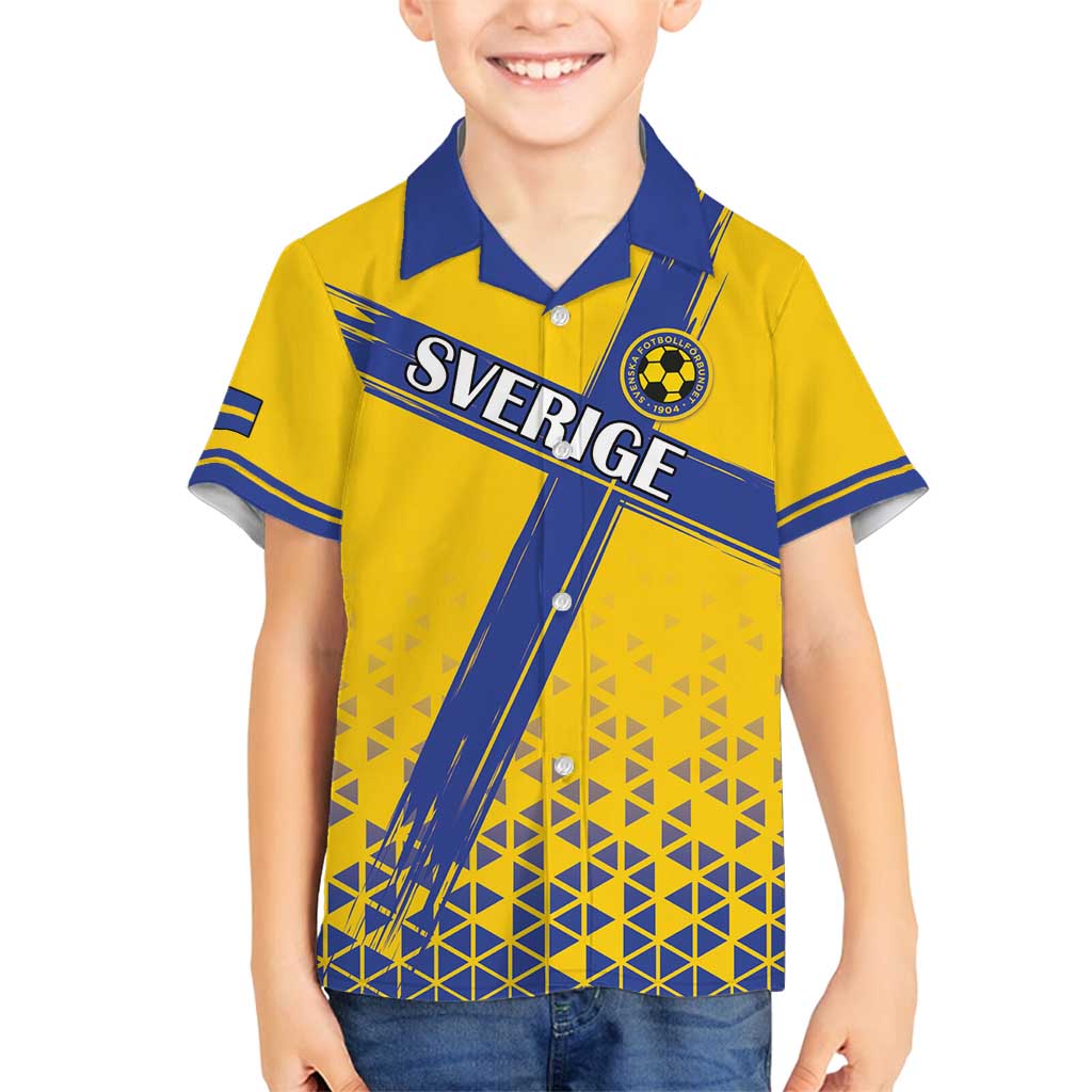 Custom Sweden Football Family Matching Long Sleeve Bodycon Dress and Hawaiian Shirt Sveriges herrlandslag i fotboll