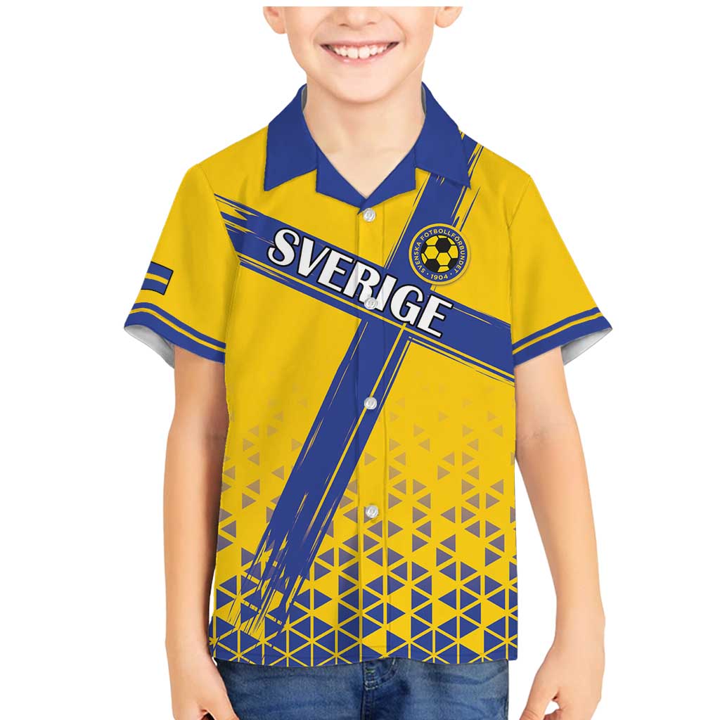 Custom Sweden Football Family Matching Mermaid Dress and Hawaiian Shirt Sveriges herrlandslag i fotboll