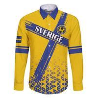 Custom Sweden Football Family Matching Off The Shoulder Long Sleeve Dress and Hawaiian Shirt Sveriges herrlandslag i fotboll