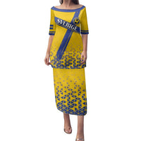 Custom Sweden Football Family Matching Puletasi and Hawaiian Shirt Sveriges herrlandslag i fotboll