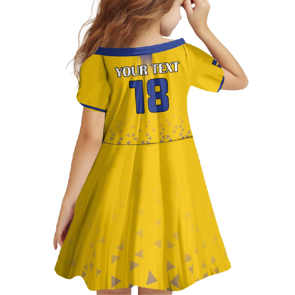 Custom Sweden Football Family Matching Short Sleeve Bodycon Dress and Hawaiian Shirt Sveriges herrlandslag i fotboll