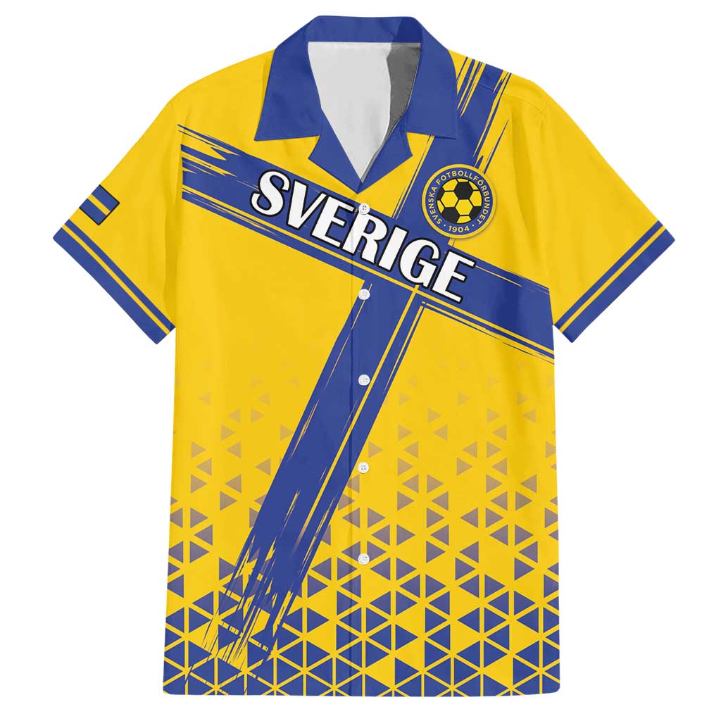 Custom Sweden Football Family Matching Short Sleeve Bodycon Dress and Hawaiian Shirt Sveriges herrlandslag i fotboll