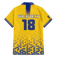 Custom Sweden Football Family Matching Short Sleeve Bodycon Dress and Hawaiian Shirt Sveriges herrlandslag i fotboll