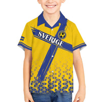 Custom Sweden Football Family Matching Summer Maxi Dress and Hawaiian Shirt Sveriges herrlandslag i fotboll