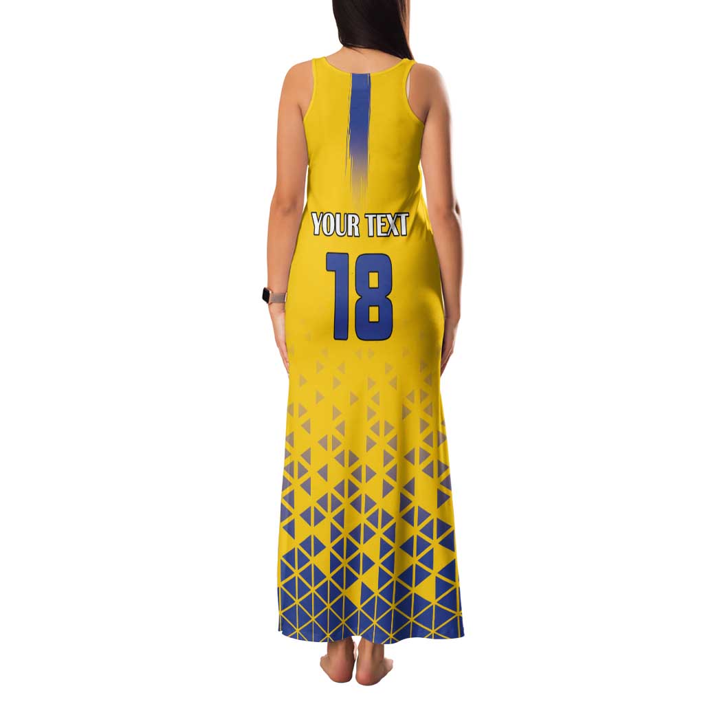 Custom Sweden Football Family Matching Tank Maxi Dress and Hawaiian Shirt Sveriges herrlandslag i fotboll