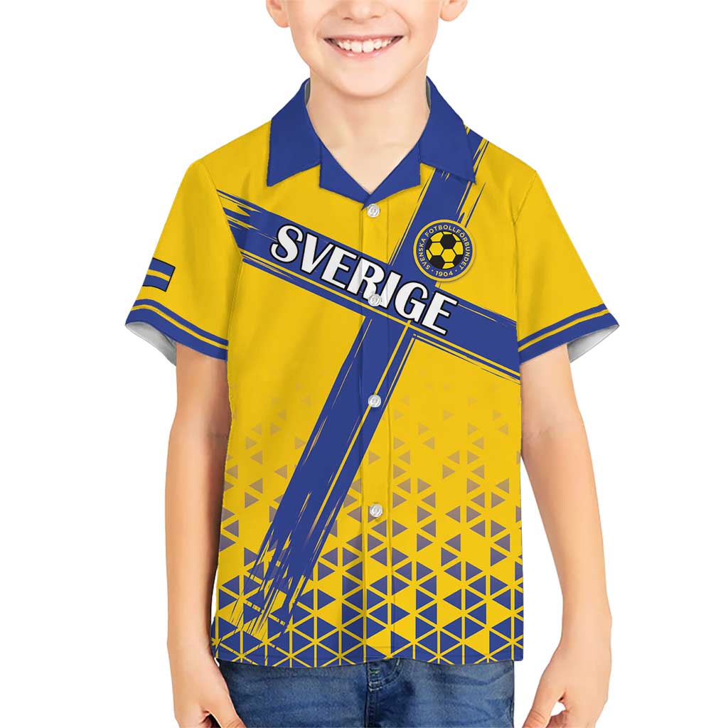 Custom Sweden Football Kid Hawaiian Shirt Sveriges herrlandslag i fotboll