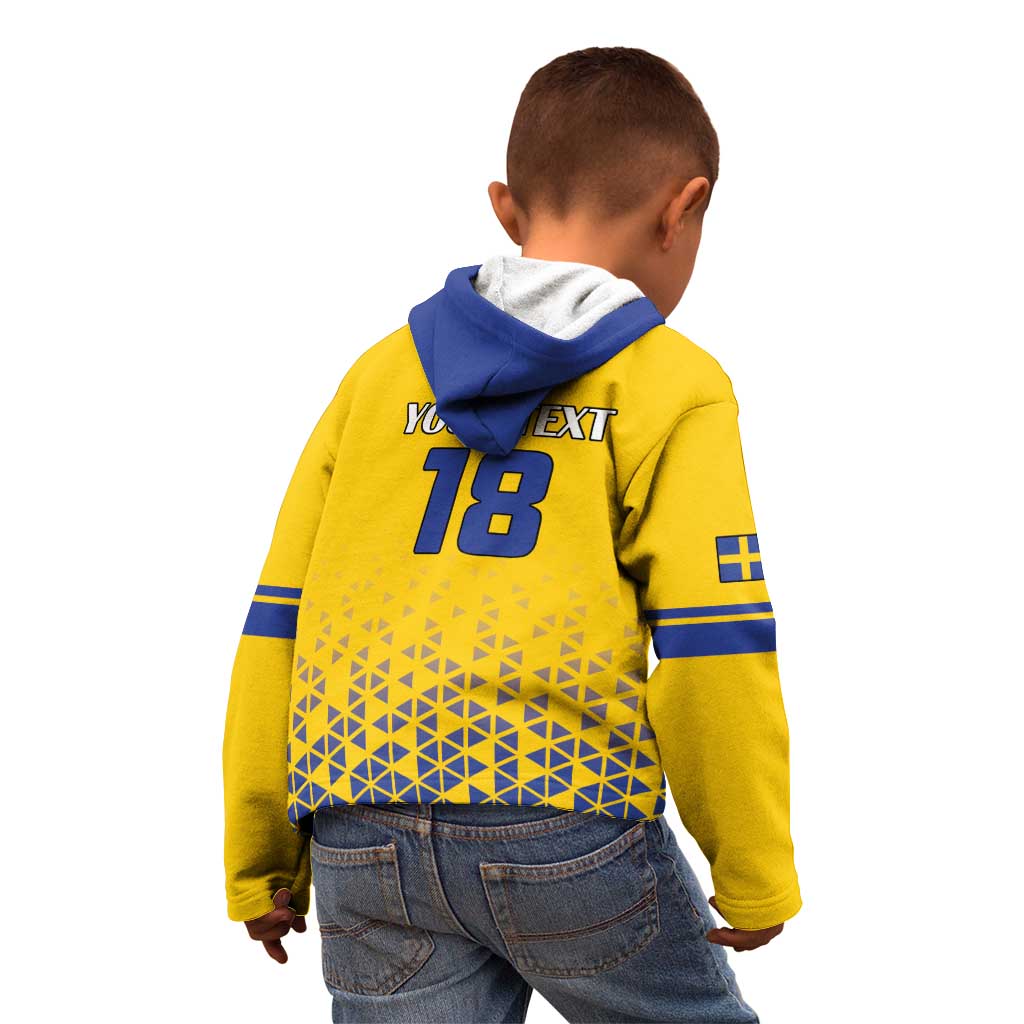Custom Sweden Football Kid Hoodie Sveriges herrlandslag i fotboll