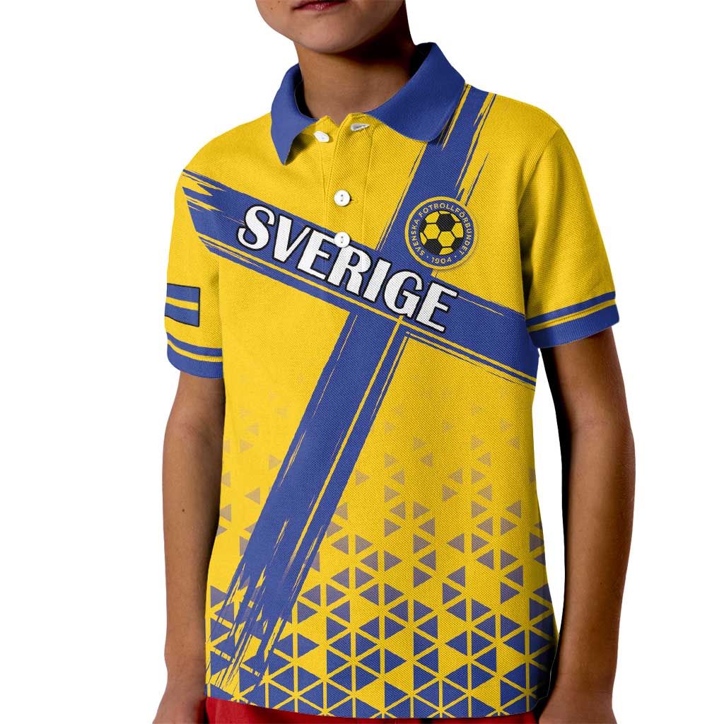 Custom Sweden Football Kid Polo Shirt Sveriges herrlandslag i fotboll