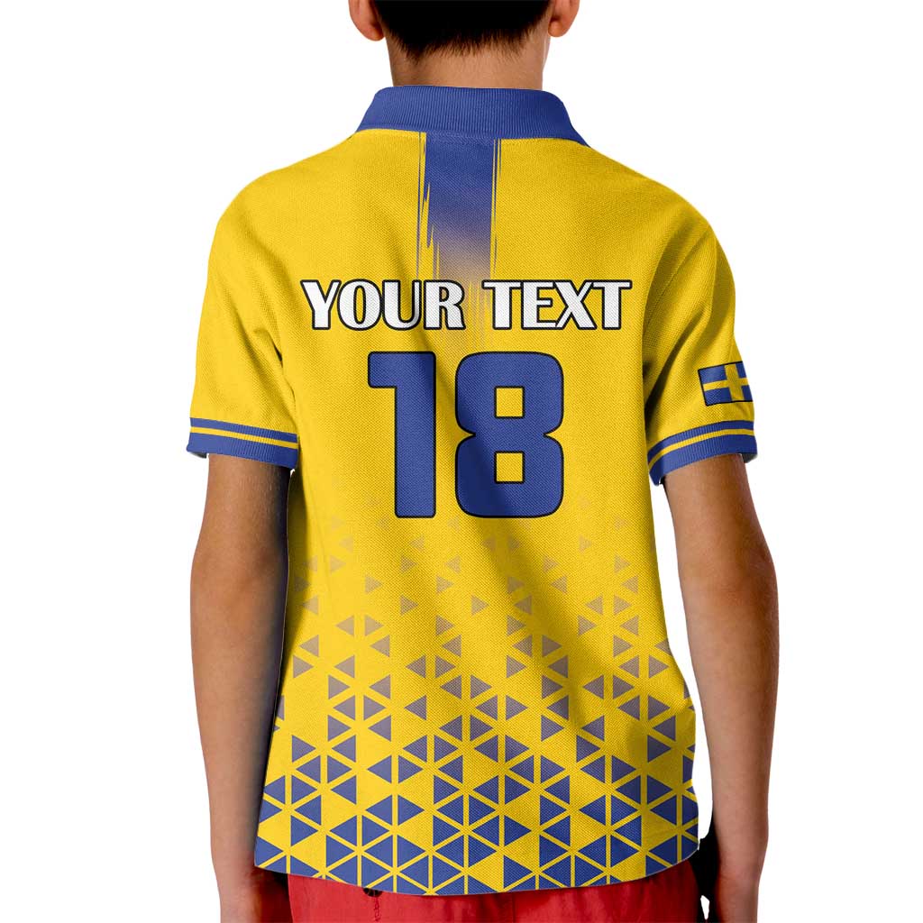 Custom Sweden Football Kid Polo Shirt Sveriges herrlandslag i fotboll