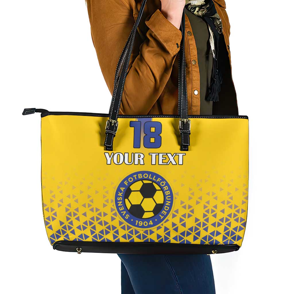 Custom Sweden Football Leather Tote Bag Sveriges herrlandslag i fotboll