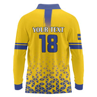 Custom Sweden Football Long Sleeve Polo Shirt Sveriges herrlandslag i fotboll