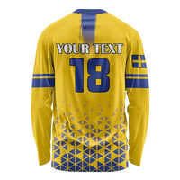Custom Sweden Football Long Sleeve Shirt Sveriges herrlandslag i fotboll