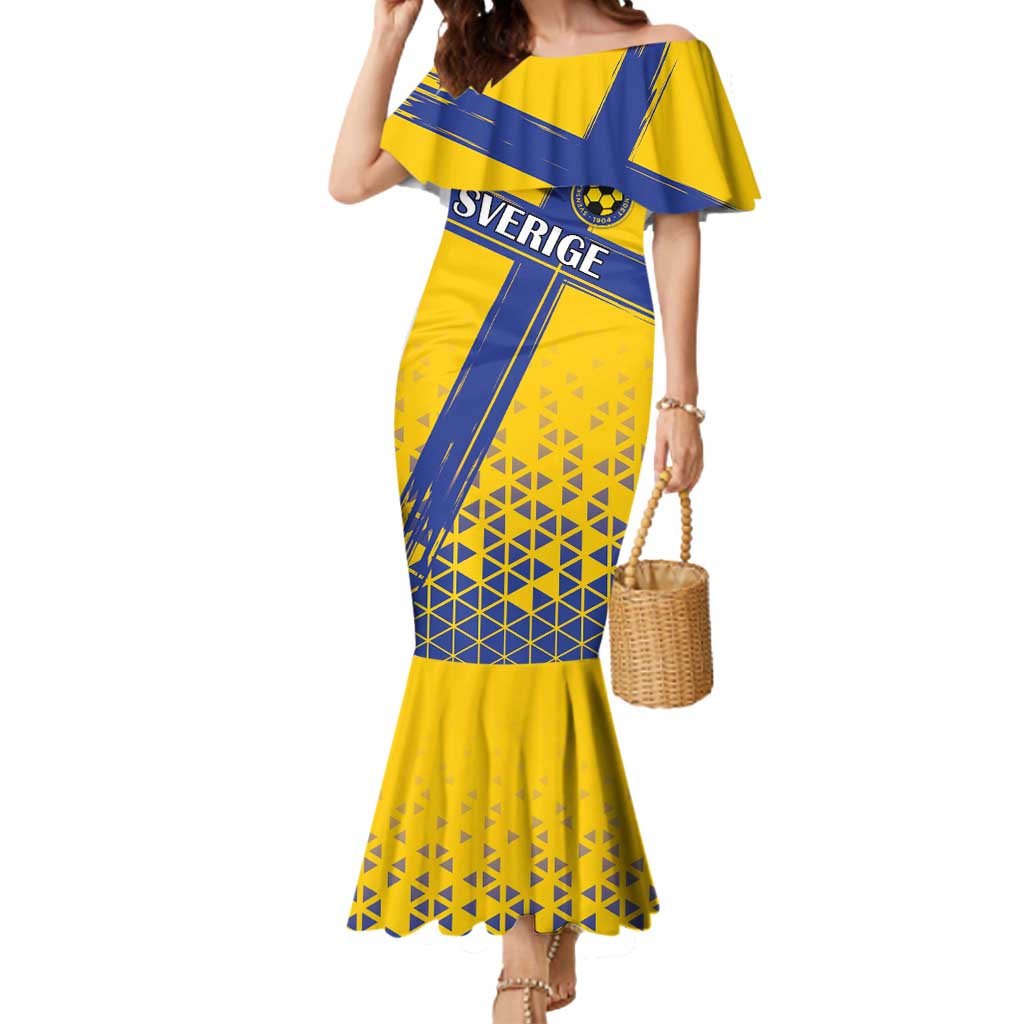 Custom Sweden Football Mermaid Dress Sveriges herrlandslag i fotboll