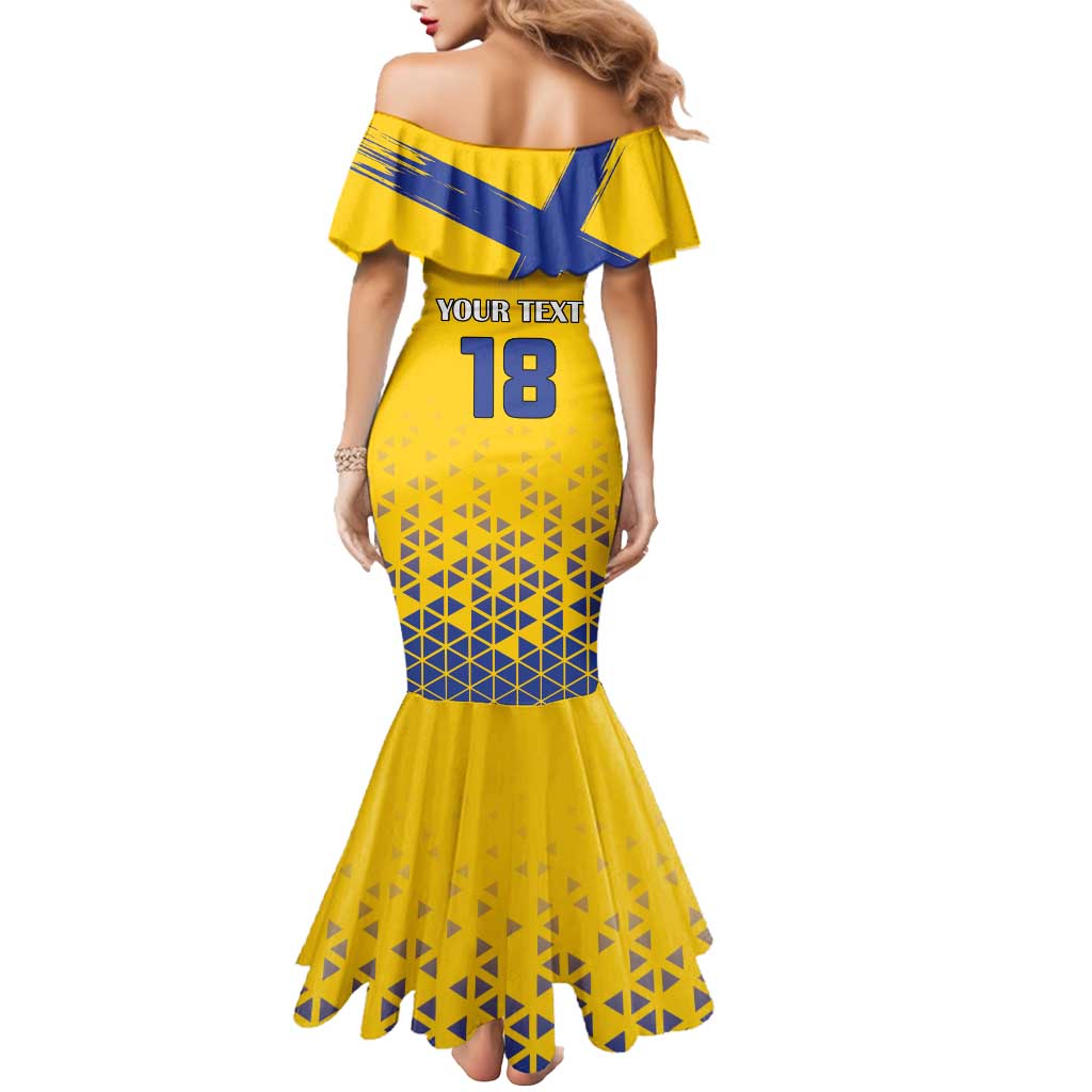 Custom Sweden Football Mermaid Dress Sveriges herrlandslag i fotboll
