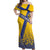 Custom Sweden Football Off Shoulder Maxi Dress Sveriges herrlandslag i fotboll