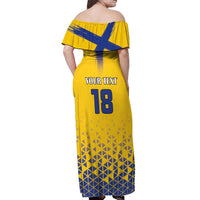Custom Sweden Football Off Shoulder Maxi Dress Sveriges herrlandslag i fotboll