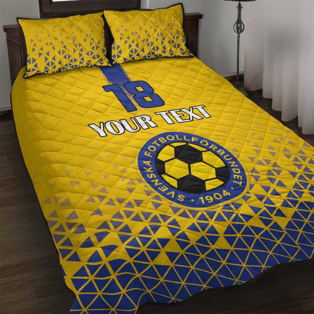 Custom Sweden Football Quilt Bed Set Sveriges herrlandslag i fotboll