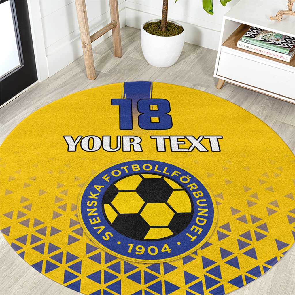 Custom Sweden Football Round Carpet Sveriges herrlandslag i fotboll