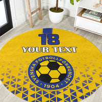 Custom Sweden Football Round Carpet Sveriges herrlandslag i fotboll