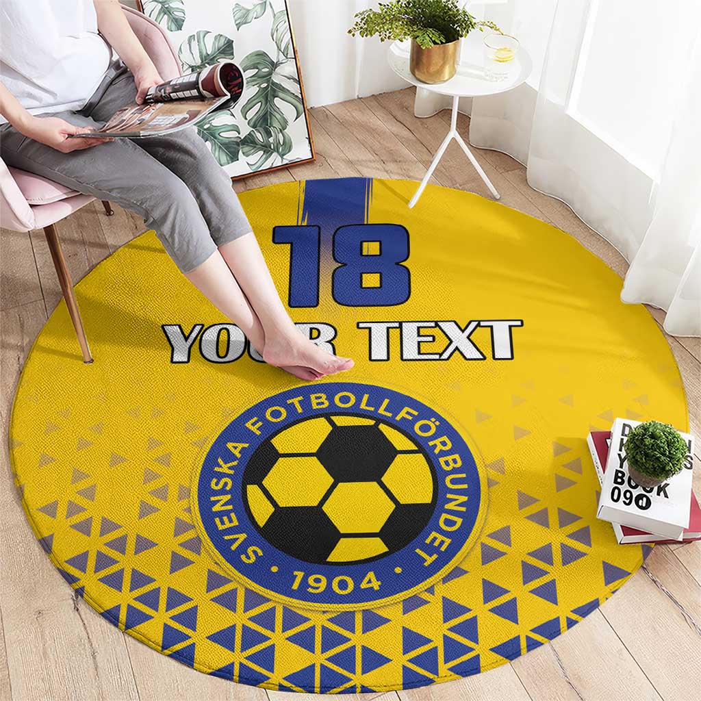 Custom Sweden Football Round Carpet Sveriges herrlandslag i fotboll