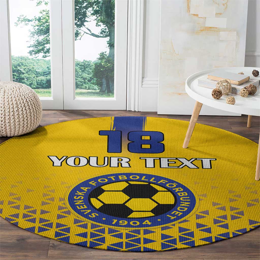 Custom Sweden Football Round Carpet Sveriges herrlandslag i fotboll
