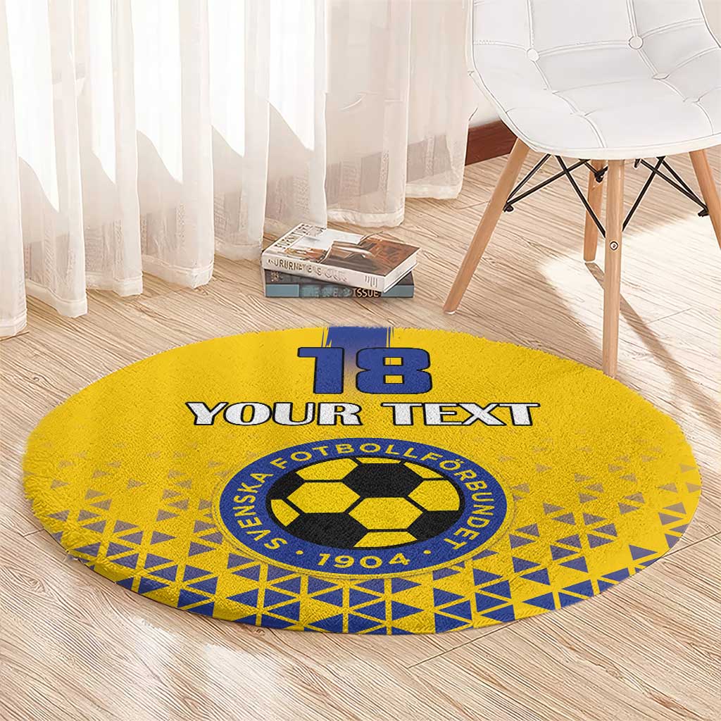 Custom Sweden Football Round Carpet Sveriges herrlandslag i fotboll