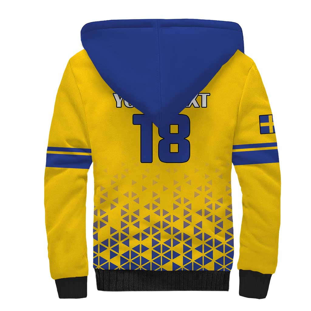Custom Sweden Football Sherpa Hoodie Sveriges herrlandslag i fotboll