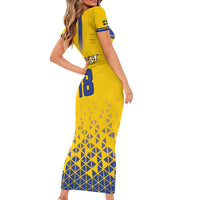 Custom Sweden Football Short Sleeve Bodycon Dress Sveriges herrlandslag i fotboll