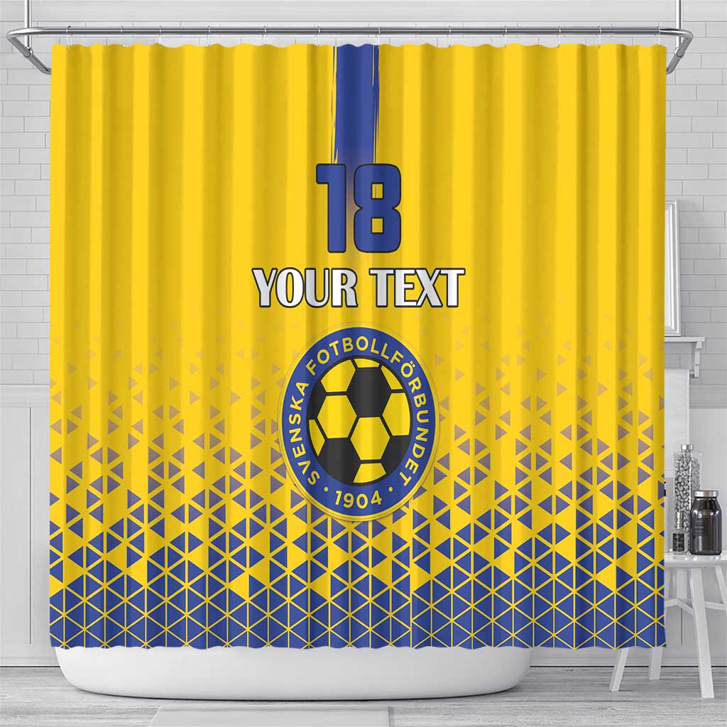 Custom Sweden Football Shower Curtain Sveriges herrlandslag i fotboll
