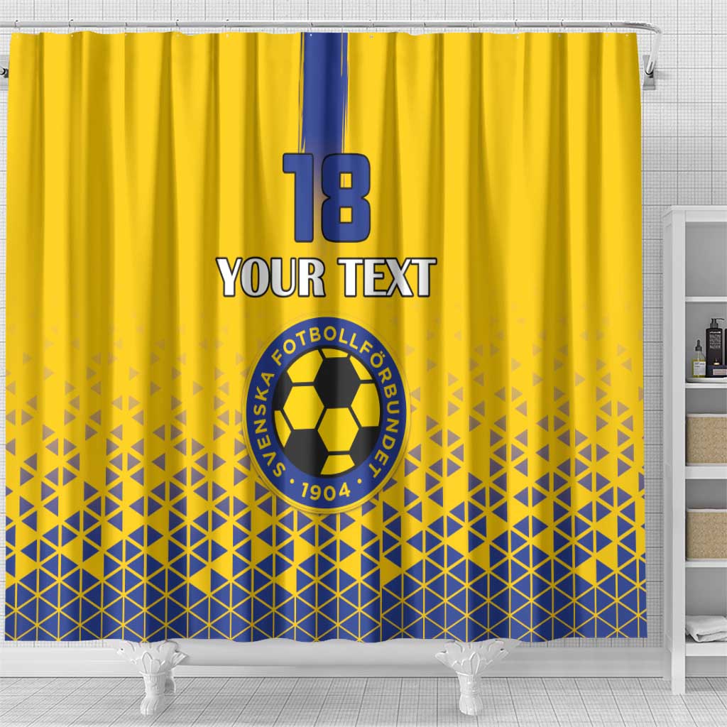 Custom Sweden Football Shower Curtain Sveriges herrlandslag i fotboll