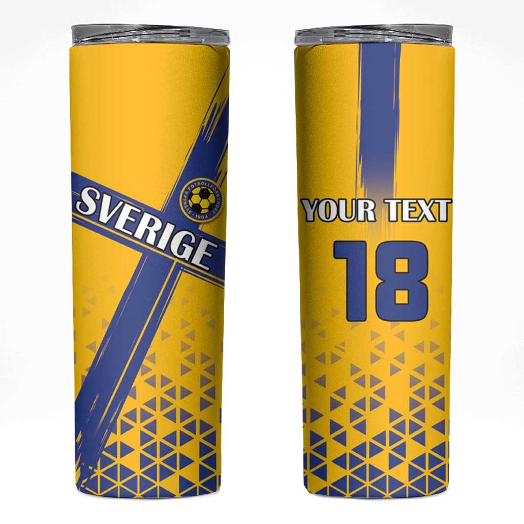 Custom Sweden Football Skinny Tumbler Sveriges herrlandslag i fotboll