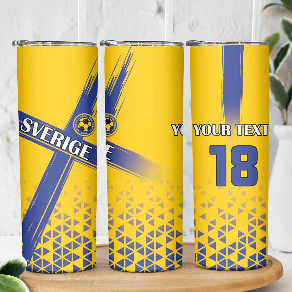 Custom Sweden Football Skinny Tumbler Sveriges herrlandslag i fotboll